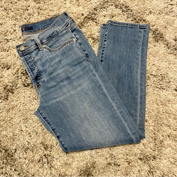 7 For All Mankind Women's Blue Denim High Waist Slim Illusion Ankle Jeans 28 - Picture 11 of 12